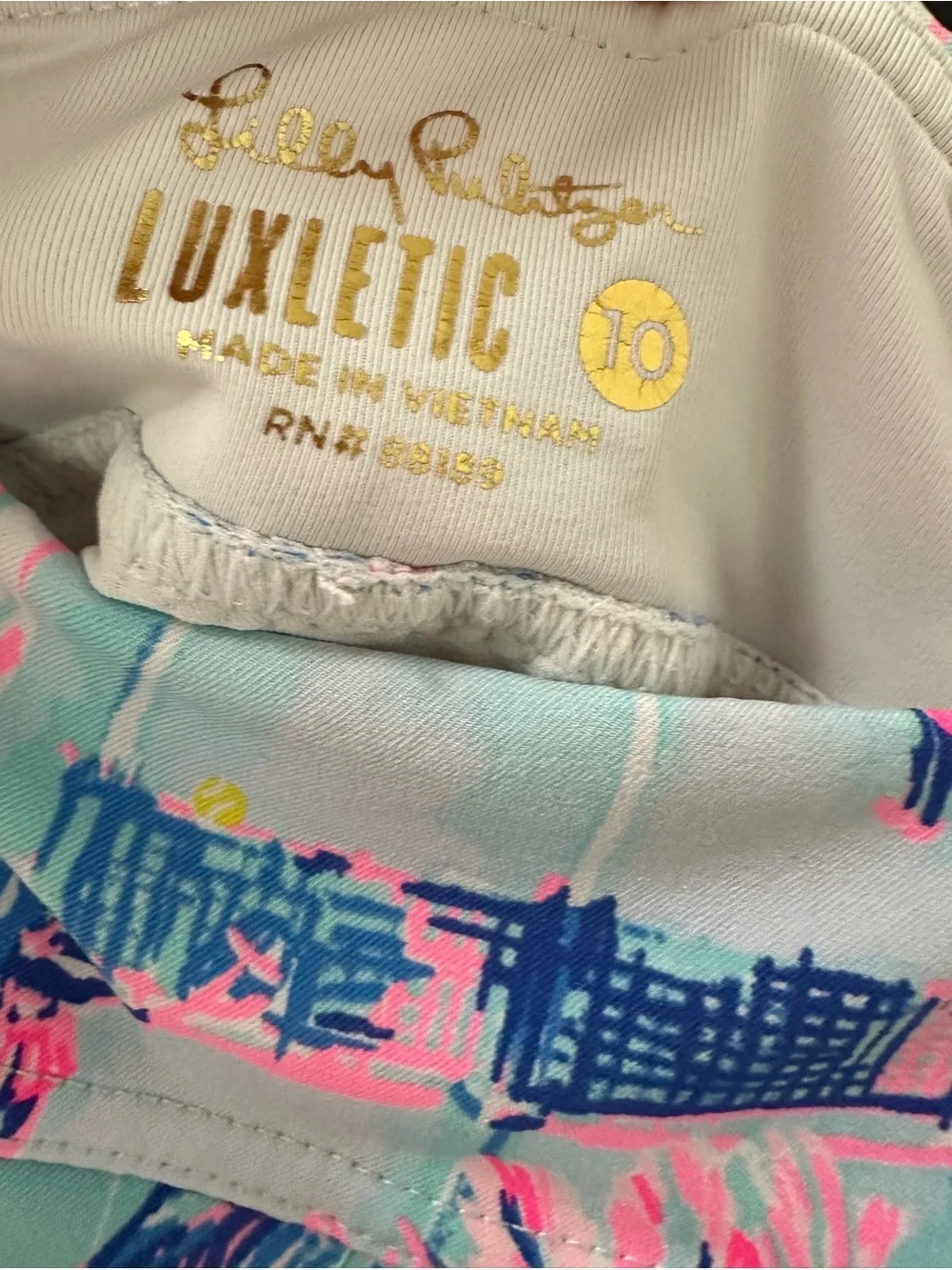 Lilly Pulitzer Luxletic Ravello Blue Perfect Match Frazer Short UPF 50 Size 10